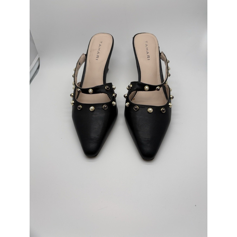 Tahari Amelia Strappy Point Toe Heels, Size7, Black‎